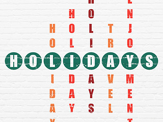 Image showing Holiday concept: Holidays in Crossword Puzzle