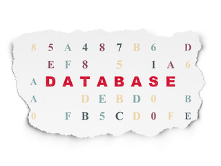 Image showing Database concept: Database on Torn Paper background