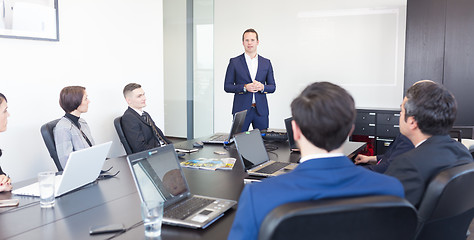 Image showing Corporate business team office meeting.