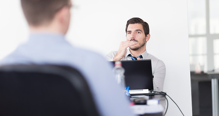 Image showing Business meeting in office.