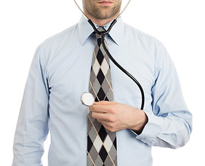 Image showing Doctor with stethoscope, isolated