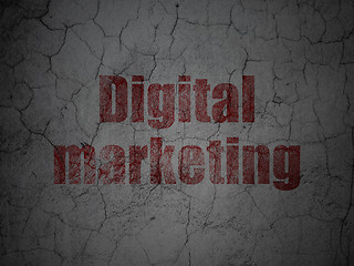 Image showing Marketing concept: Digital Marketing on grunge wall background