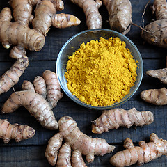 Image showing Turmeric powder, spice, healthy food