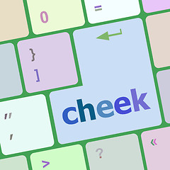 Image showing cheek button on computer pc keyboard key vector illustration