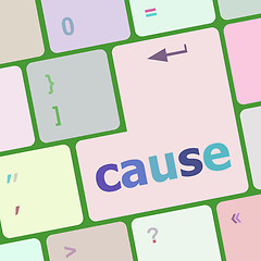 Image showing cause key on computer keyboard button vector illustration