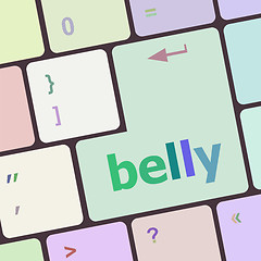 Image showing belly button on computer pc keyboard key vector illustration