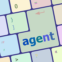 Image showing agent button on the computer keyboard vector illustration