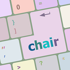 Image showing chair button on computer pc keyboard key vector illustration