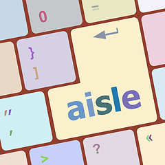 Image showing aisle words concept with key on keyboard vector illustration