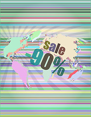 Image showing set of sale percentage words on business digital touch screen vector illustration