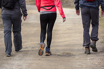 Image showing Young people during hiking