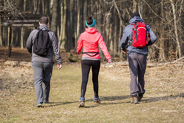 Image showing Young people during hiking