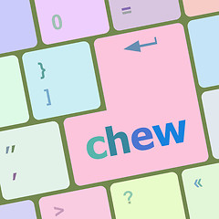 Image showing chew button on computer pc keyboard key vector illustration