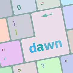 Image showing business concept: computer keyboard with word dawn vector illustration