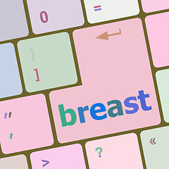 Image showing breast word on keyboard key vector illustration