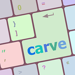 Image showing carve button on computer pc keyboard key vector illustration