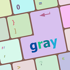 Image showing Computer keyboard keys with gray word on it vector illustration