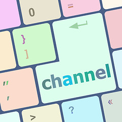 Image showing channel button on computer pc keyboard key vector illustration