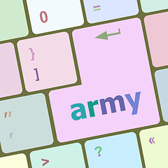 Image showing Keyboard with enter button, army word on it vector illustration