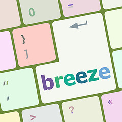 Image showing breeze word on keyboard key vector illustration