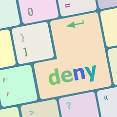 Image showing Privacy concept: computer keyboard with word deny vector illustration