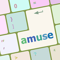 Image showing Keyboard with white Enter button, amuse word on it vector illustration