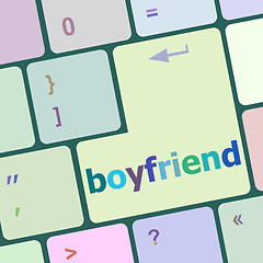 Image showing boyfriend word on keyboard key vector illustration