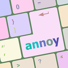Image showing annoy button on the computer keyboard key vector illustration