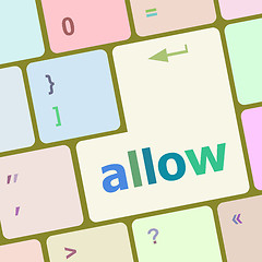 Image showing allow words concept with key on keyboard vector illustration