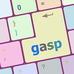 Image showing gasp word on keyboard key, notebook computer button vector illustration