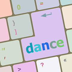 Image showing dance button on computer pc keyboard key vector illustration