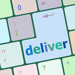 Image showing deliver button on computer keyboard vector illustration