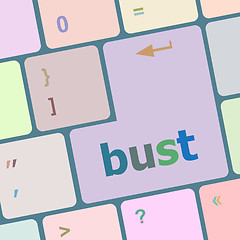 Image showing bust word icon on laptop keyboard keys vector illustration