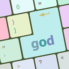 Image showing God. Internet Concept. Button on Modern Computer Keyboard vector illustration