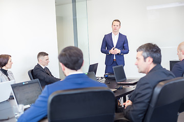 Image showing Corporate business team office meeting.