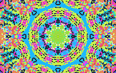 Image showing Bright multi-color mosaic pattern