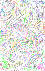 Image showing Abstract background with color scribble and lines pattern