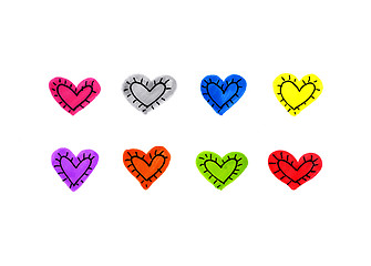 Image showing Abstract bright hearts