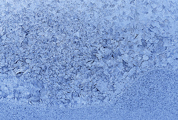 Image showing Natural ice pattern on winter glass