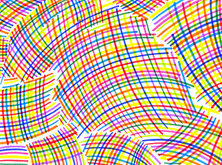 Image showing Abstract bright color curved intersecting lines patterns