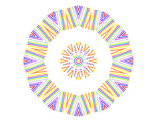 Image showing Abstract color lines concentric pattern