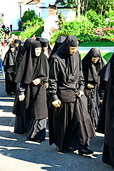 Image showing Nuns take part in the religious procession