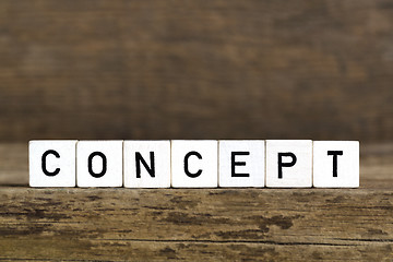 Image showing The word concept written in cubes