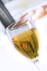 Image showing Close up on a Wine Glass with Blurry Background