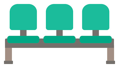 Image showing Row of green chairs