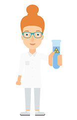 Image showing Laboratory assistant with test tube.