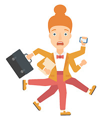 Image showing Woman coping with multitasking.