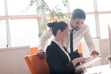 Image showing business couple working together on project