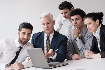 Image showing business people group on meeting at modern startup office