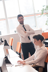 Image showing business woman at  office people group in background